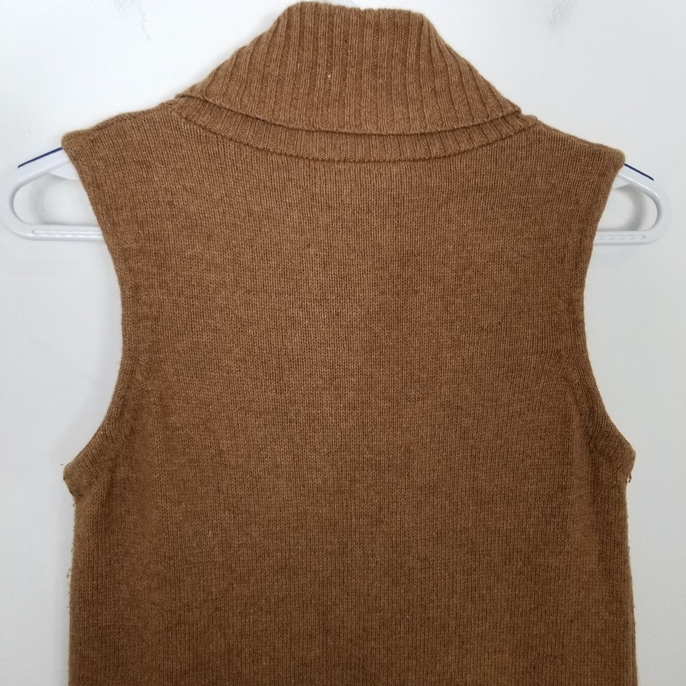J.Crew Turtleneck Sweater-tank Sz XS Brown Women Cotton Wool Classic - Picture 6 of 9